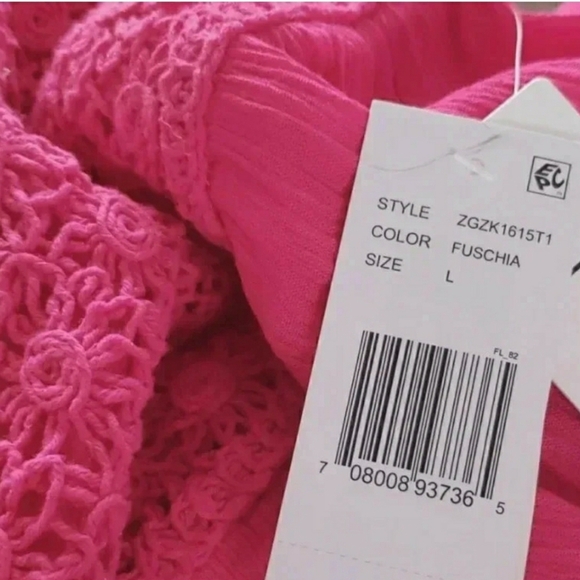 Sundress Sporty Large Fuschia Tired Mini Crochet Festival New - Picture 3 of 7